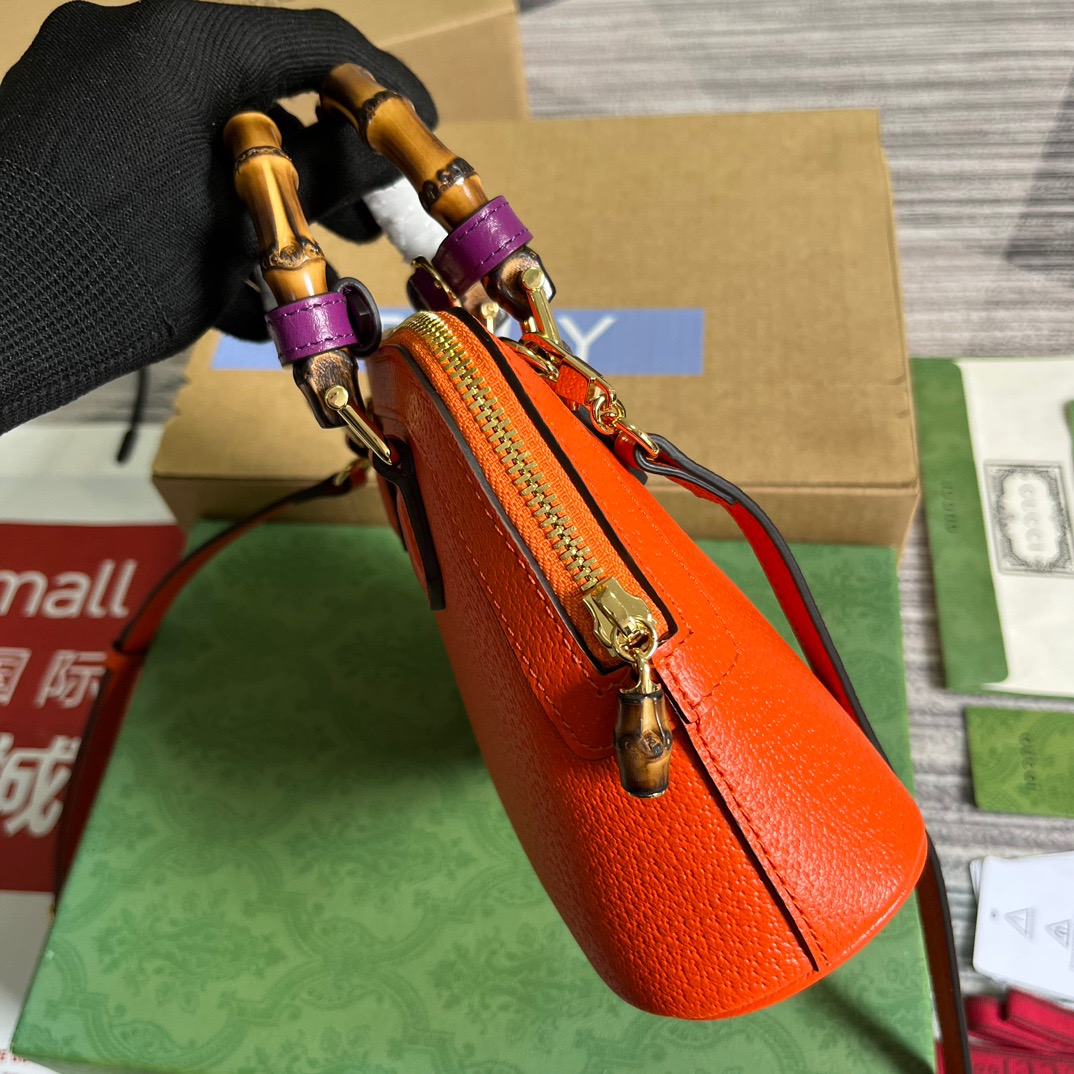Gucci GG Diana Mini Tote Bag Orange/ Purple For Women ???715775 DJ24G 7564 7.9 in/ 20 cm