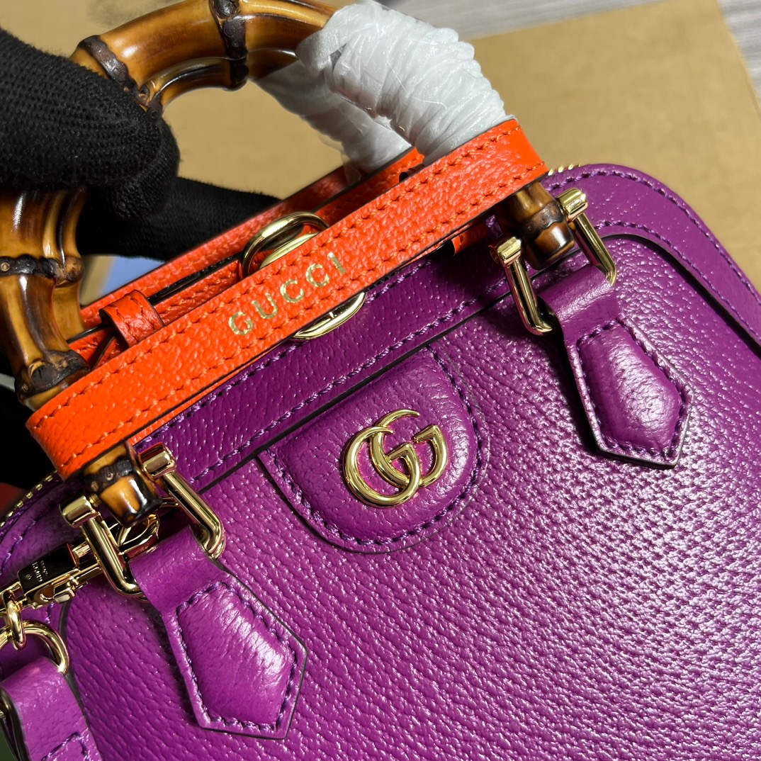 Gucci GG Diana Mini Tote Bag Orange/ Purple For Women ???715775 DJ24G 7564 7.9 in/ 20 cm