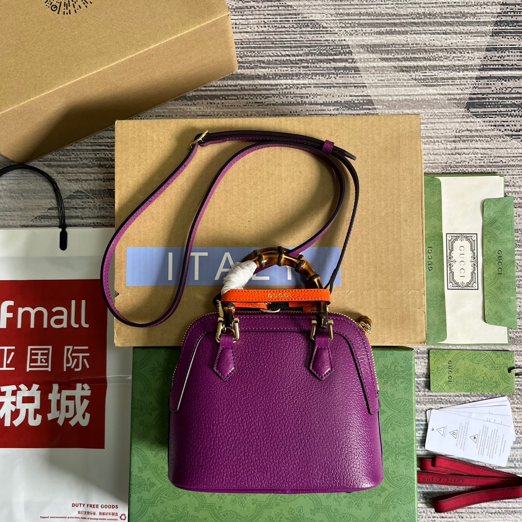 Gucci GG Diana Mini Tote Bag Orange/ Purple For Women ???715775 DJ24G 7564 7.9 in/ 20 cm