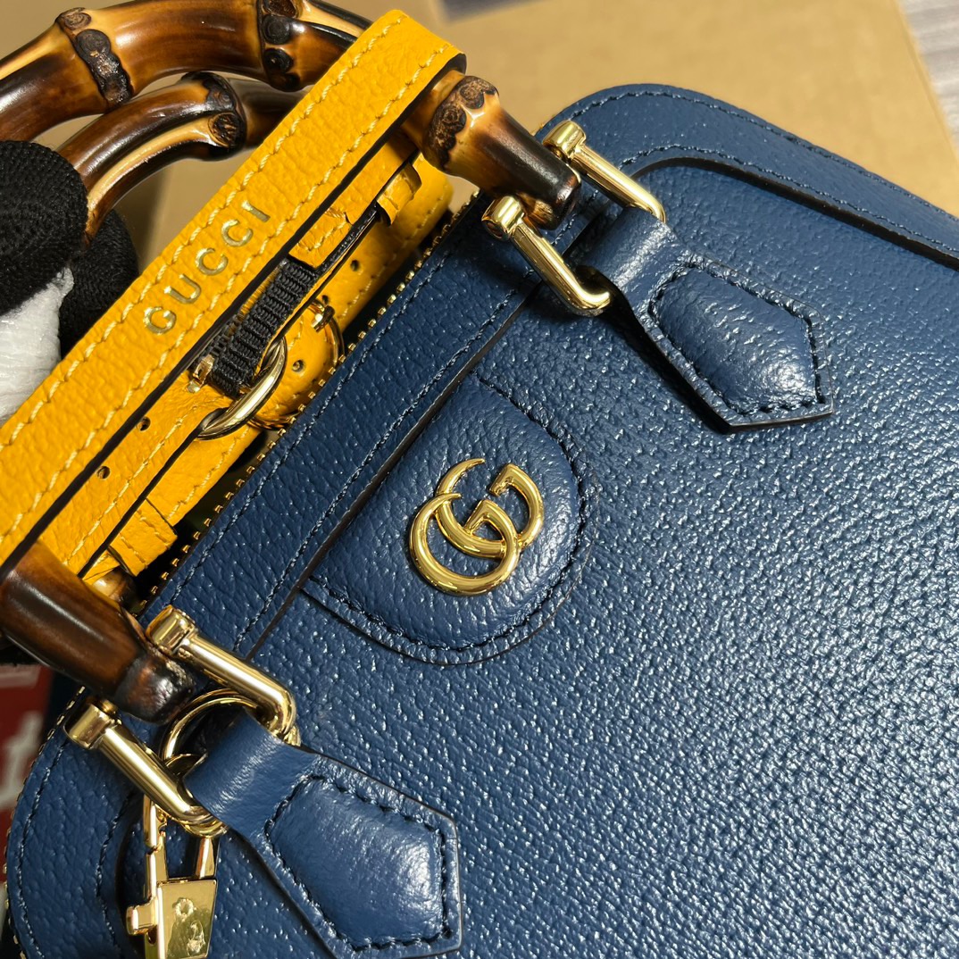 Gucci GG Diana Mini Tote Bag White/ Black/ Orange/ Navy Blue/ Purple For Women ??715775 DJ24G 9042 7.9 in/ 20 cm