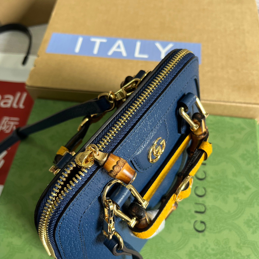Gucci GG Diana Mini Tote Bag White/ Black/ Orange/ Navy Blue/ Purple For Women ??715775 DJ24G 9042 7.9 in/ 20 cm