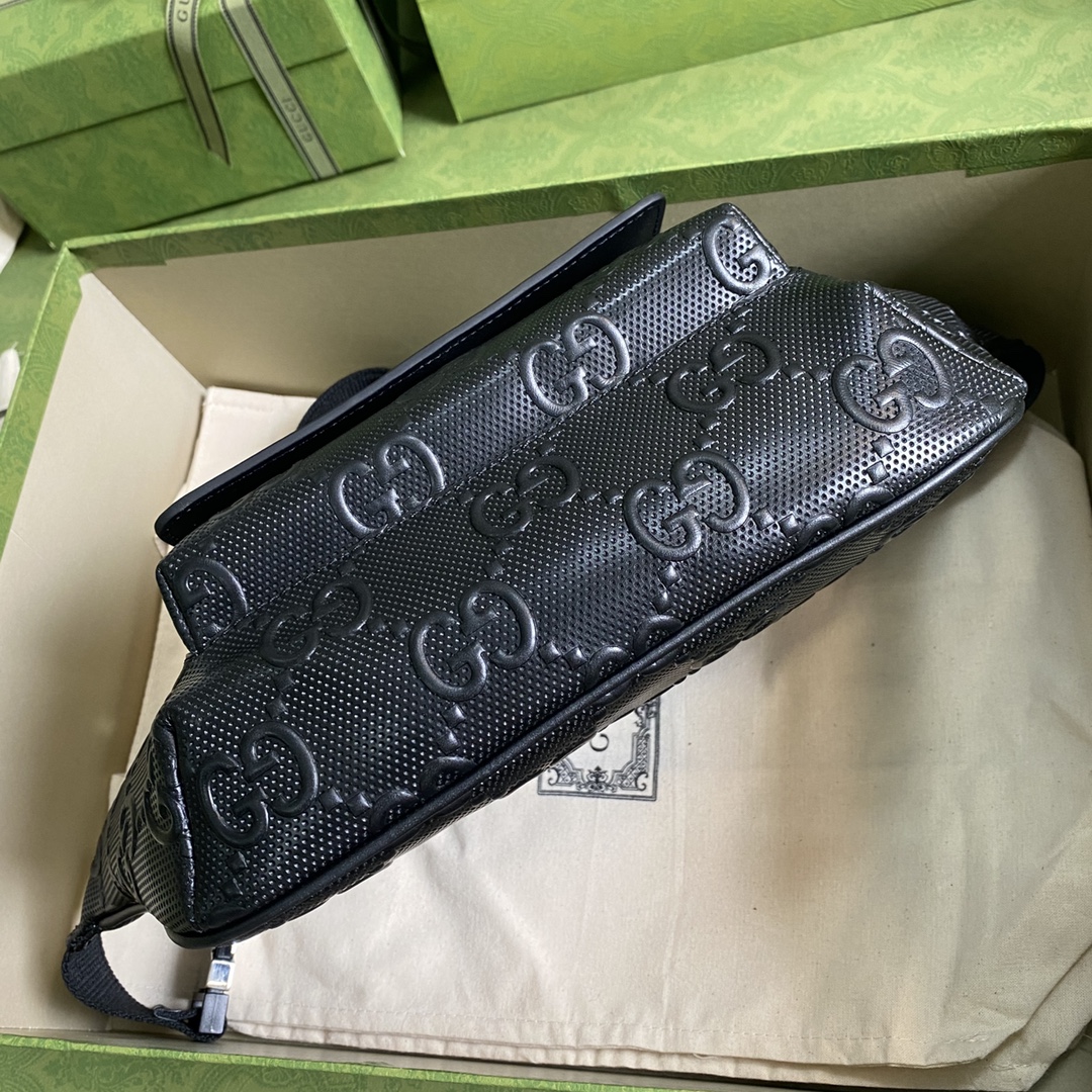 Gucci GG Embossed Belt Bag Black GG Embossed For Men  11in/28cm GG 645093 1W3CN 1000