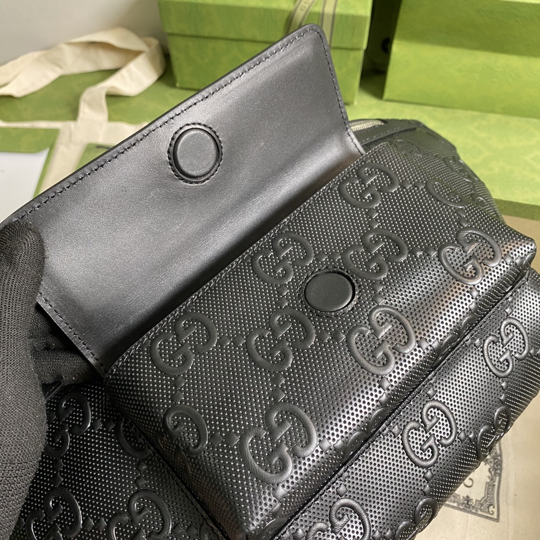 Gucci GG Embossed Belt Bag Black GG Embossed For Men  11in/28cm GG 645093 1W3CN 1000