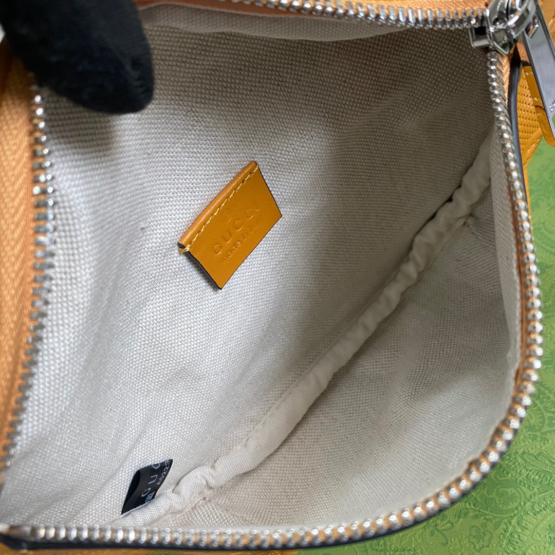 Gucci GG Embossed Belt Bag Yellow GG Embossed For Men  9.1in/23cm GG 