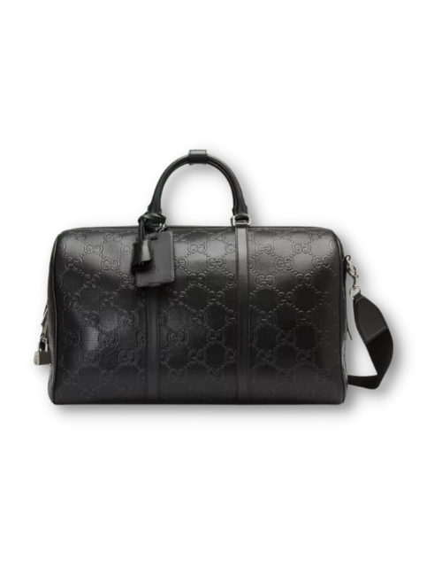 Gucci GG Embossed Duffle Bag Black For Men 17.5in/44.5cm 625768 1W3CN 1000