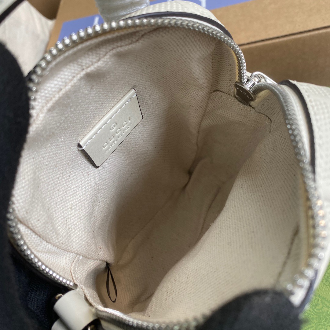 Gucci GG Embossed Mini Bag White GG Embossed For Men 6.7in/17cm GG 