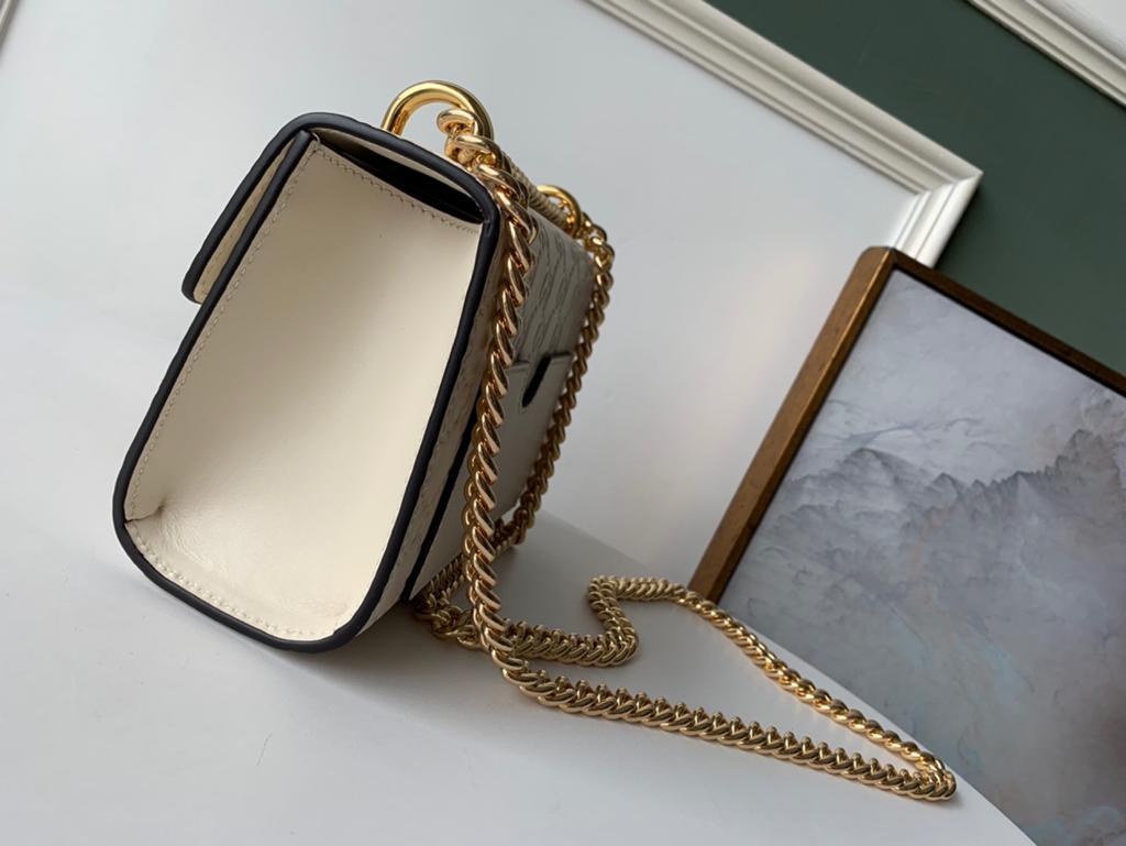Gucci GG Embossed Padlock Shoulder Bag White Milky For Women 8in/20cm