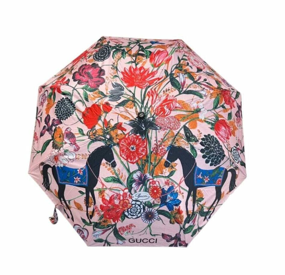 Gucci GG Flower Folding Umbrella Pink
