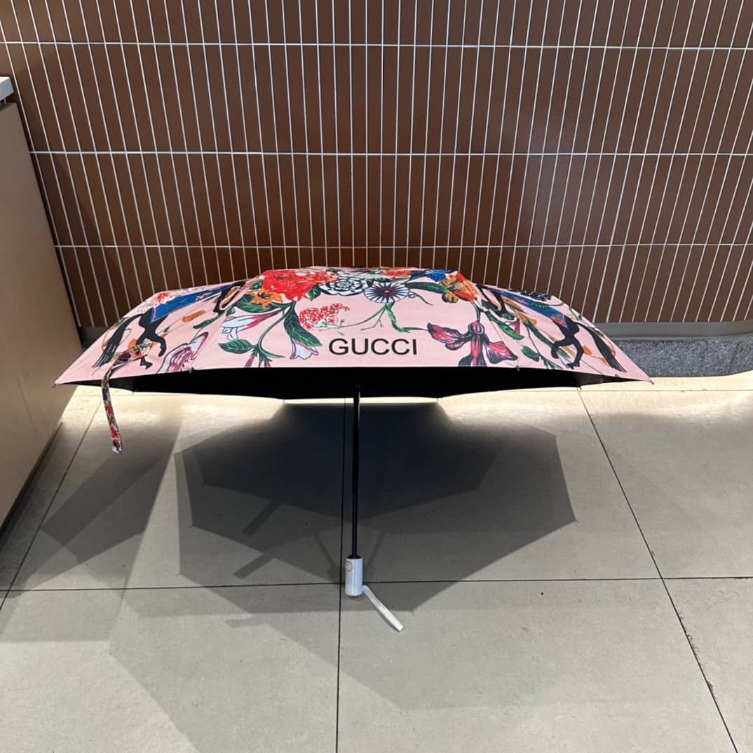 Gucci GG Flower Folding Umbrella Pink