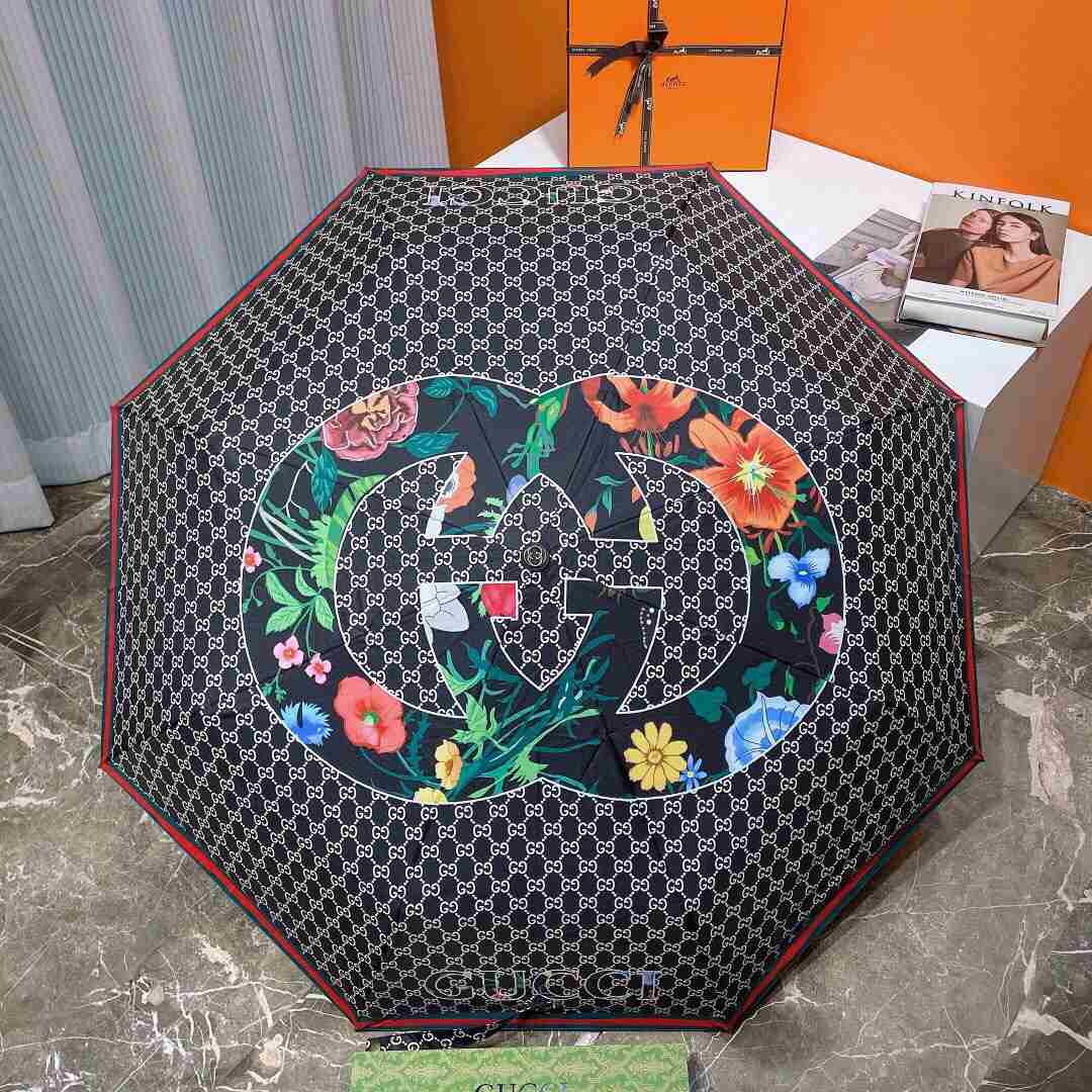 Gucci GG Folding Umbrella Black