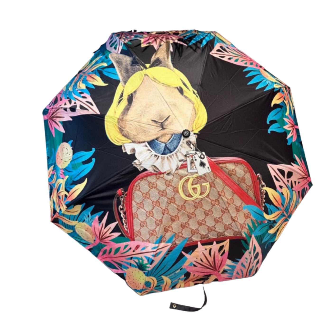 Gucci GG Folding Umbrella With Cartoon Black