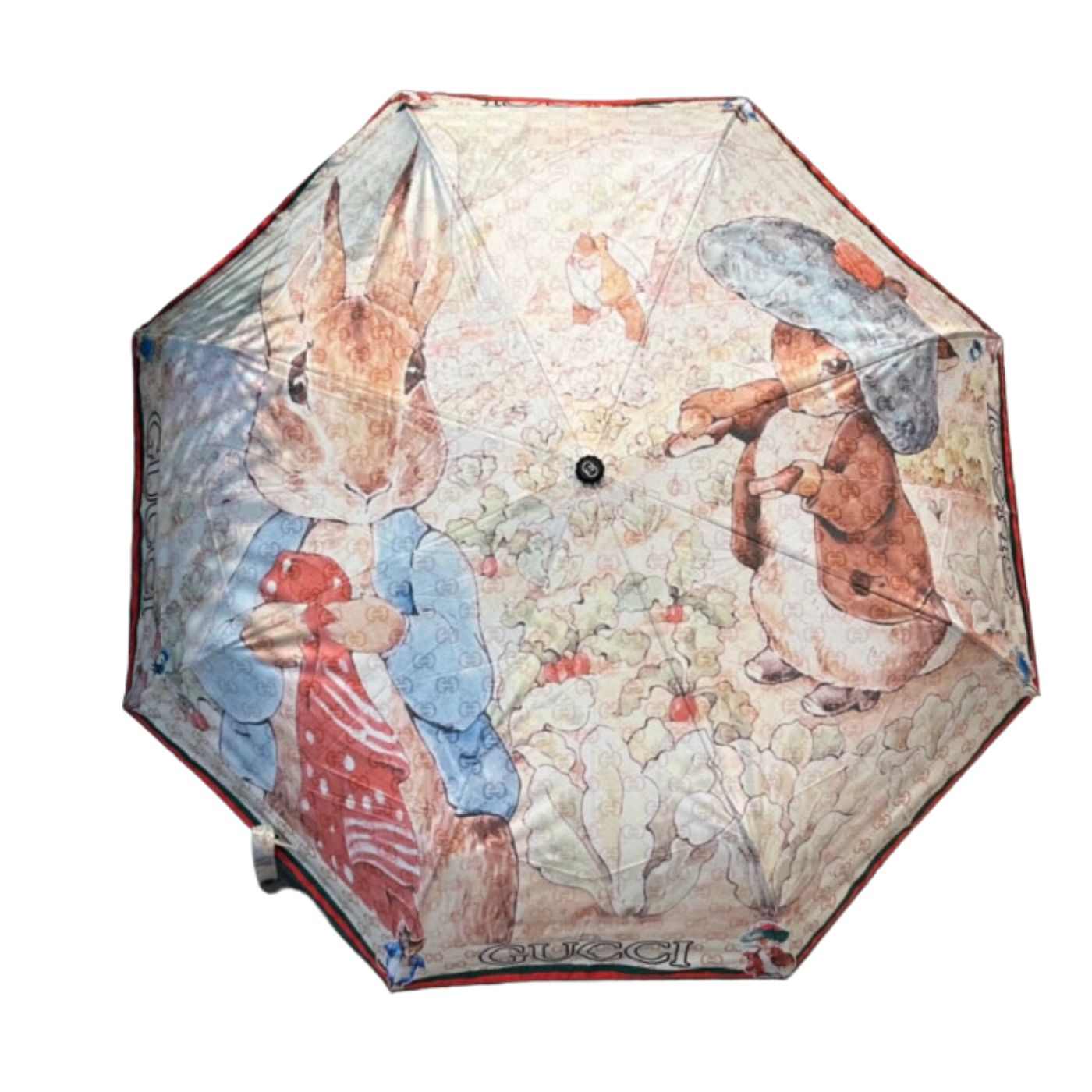 Gucci GG Folding Umbrella With Rabbit Pink
