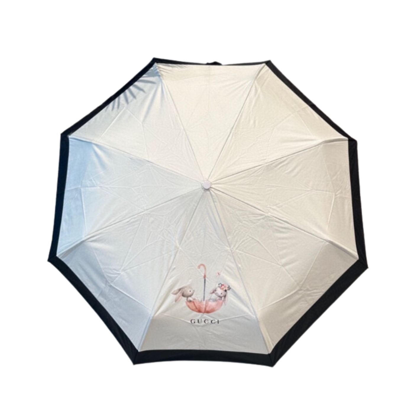 Gucci GG Folding Umbrella With Rabbit White