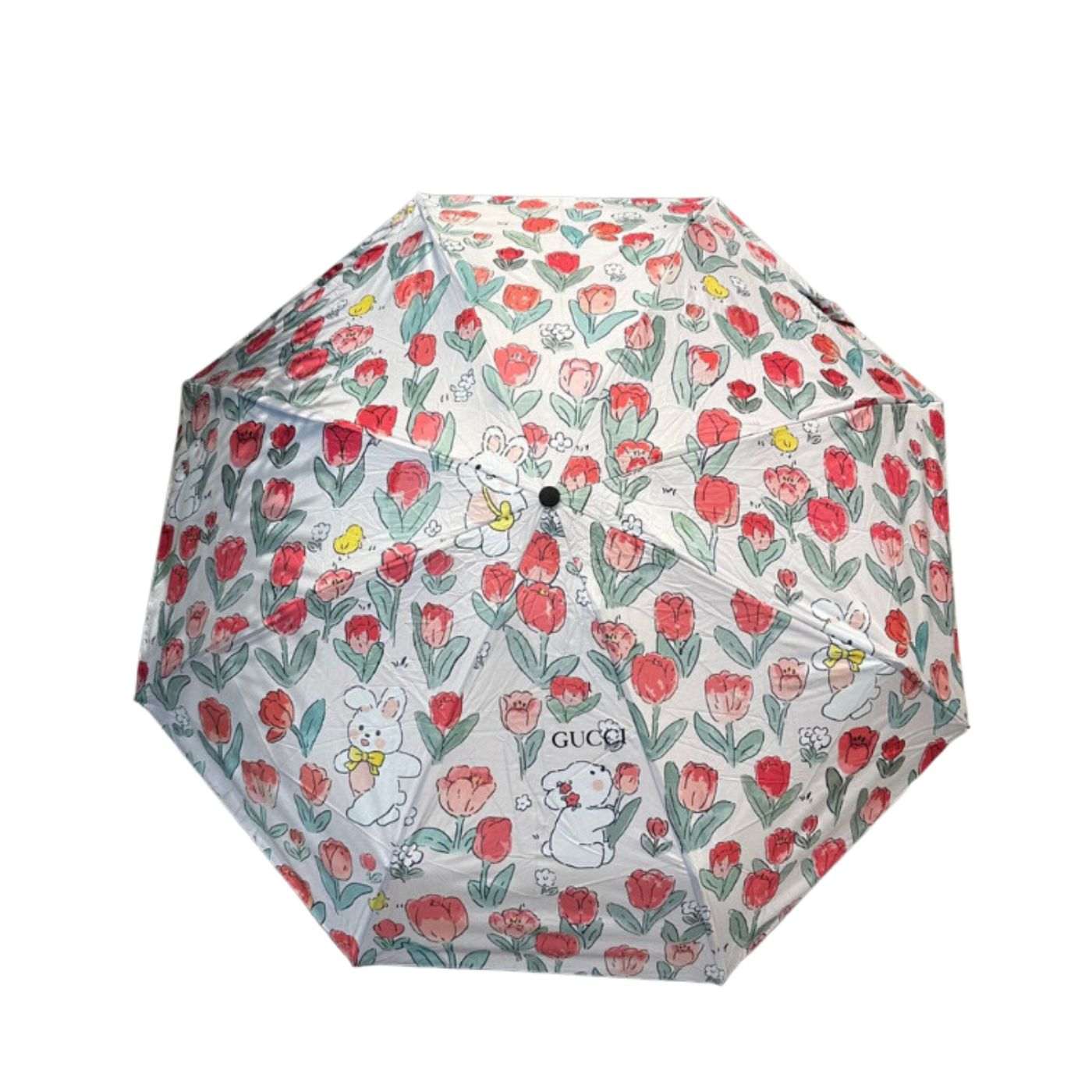 Gucci GG Folding Umbrella With Rabbit White