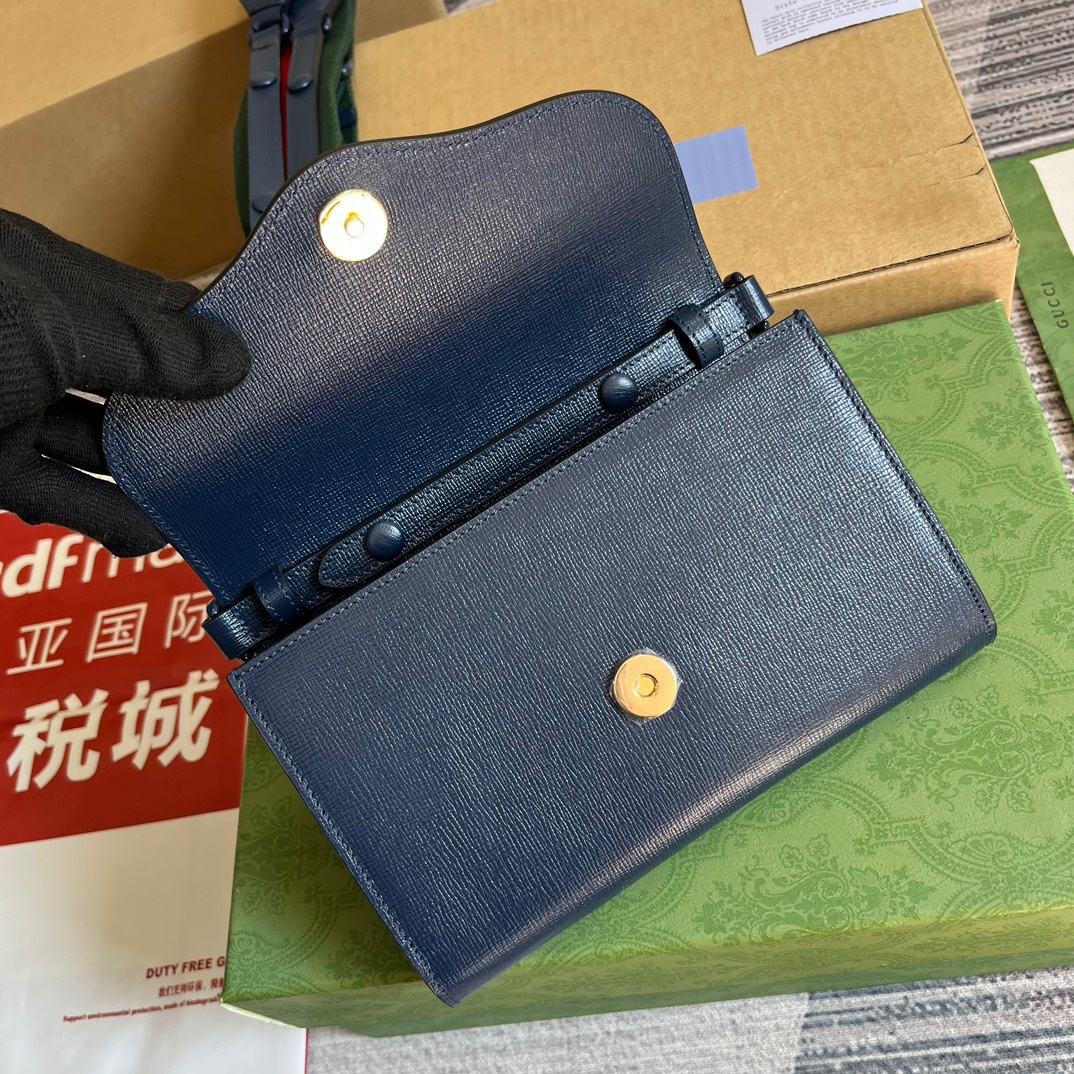 Gucci GG Horsebit 1955 Mini Bag Purple/Orange/Navy Blue For Women ???724713 AABE1 5546 7.9 in/ 20 cm