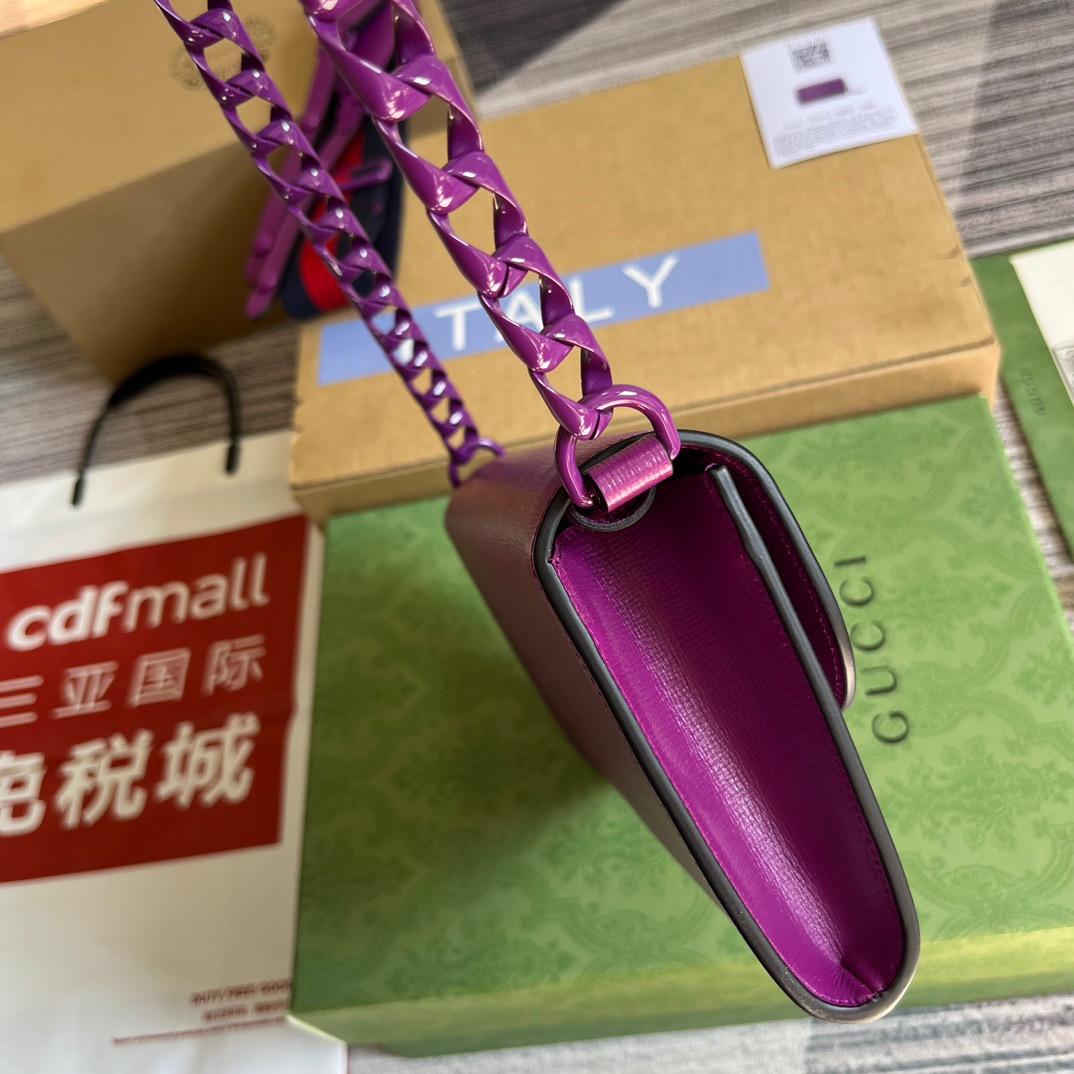 Gucci GG Horsebit 1955 Mini Bag Purple/Orange/Navy Blue For Women ???724713 AABE1 5546 7.9 in/ 20 cm