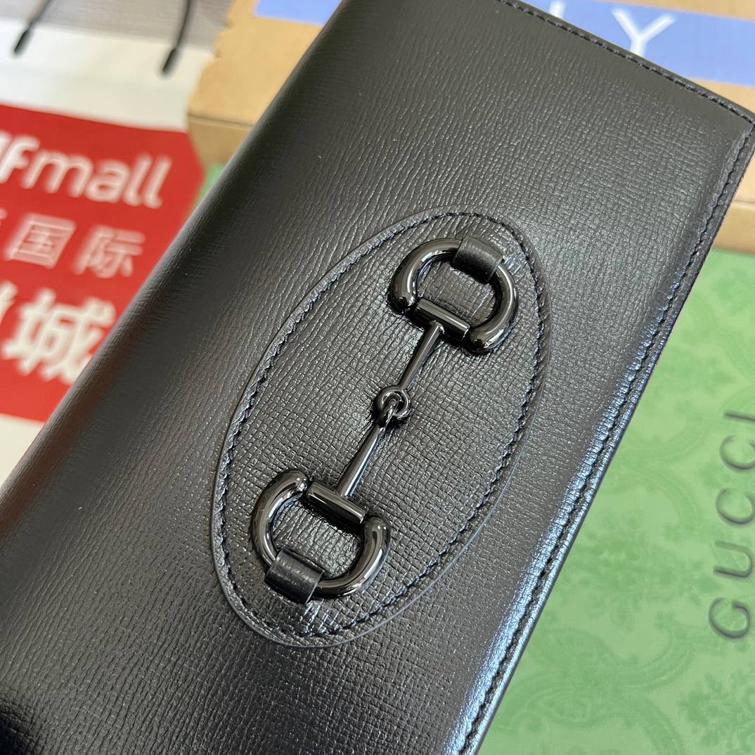Gucci GG Horsebit 1955 Wallet With Chain Black/Navy Blue/Purple For Women ?621892 1AAJ8 1000 7.5 in/ 19 cm