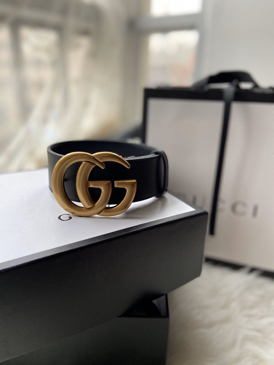 Gucci GG Marmont Belt With Shiny Buckle Black For Women, Women Belt 406831 0YA0G 1000