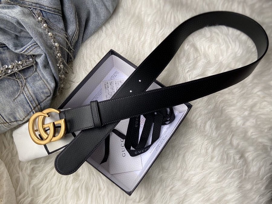 Gucci GG Marmont Belt With Shiny Buckle Black For Women, Women Belt 406831 0YA0G 1000