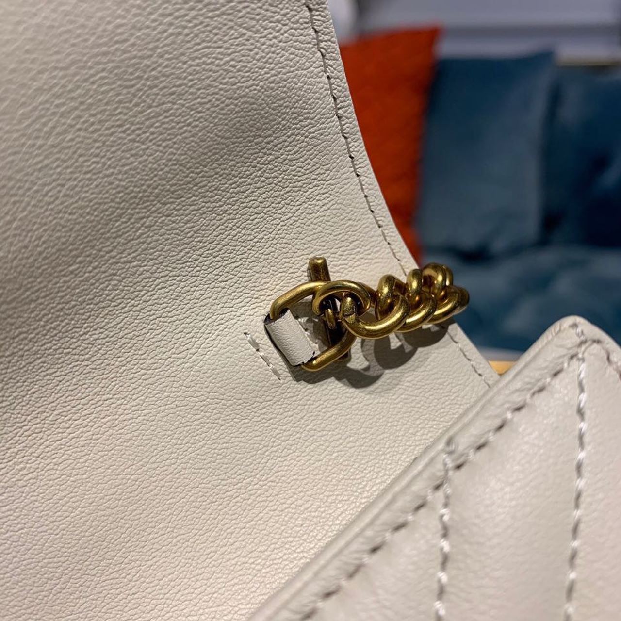 Gucci GG Marmont Matelassé Mini Bag White Matelassé For Women 8in/20cm GG 474575 DTD5N 9022