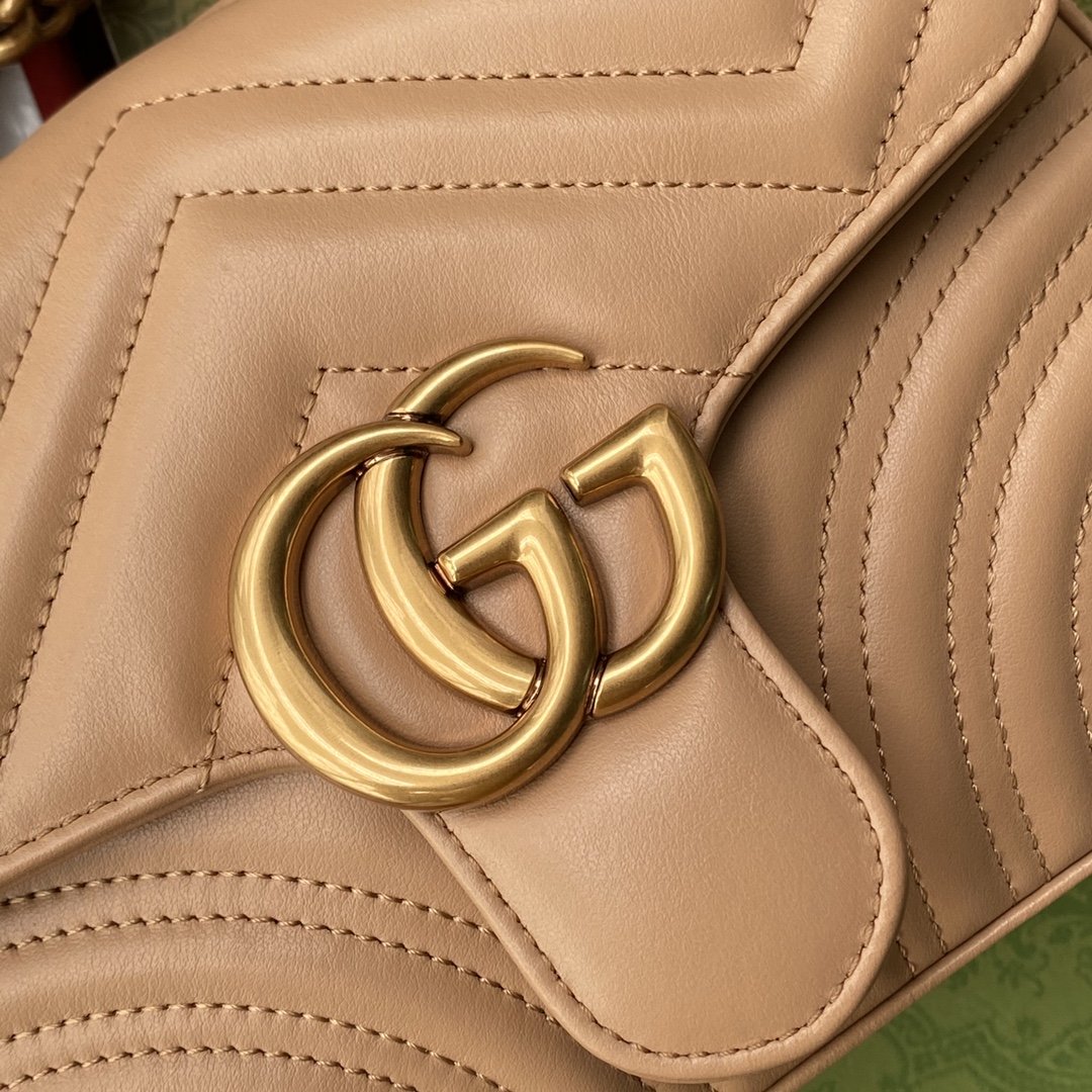 Gucci GG Marmont Mini Top Handle Bag Beige For Women, Women’s Bags 8.3in/21cm GG