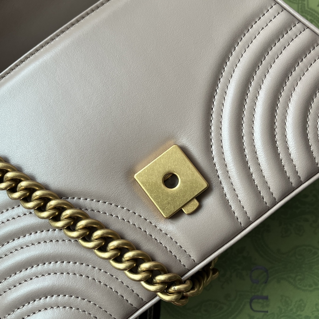 Gucci GG Marmont Mini Top Handle Bag Nude For Women, Women’s Bags 8.3in/21cm GG