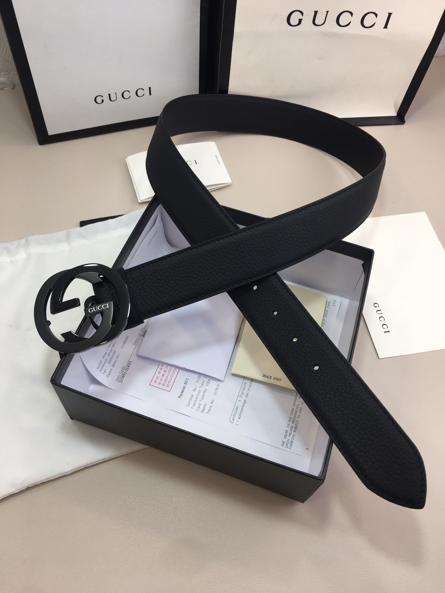 Gucci GG Marmont Reversible Belt Black, Women Belt
