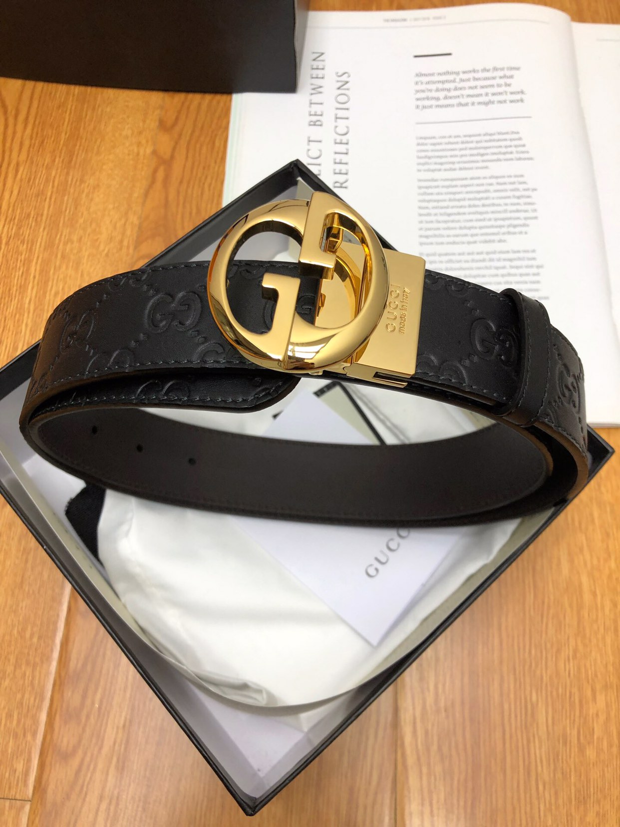 Gucci GG Marmont Reversible Belt Black, Women Belt
