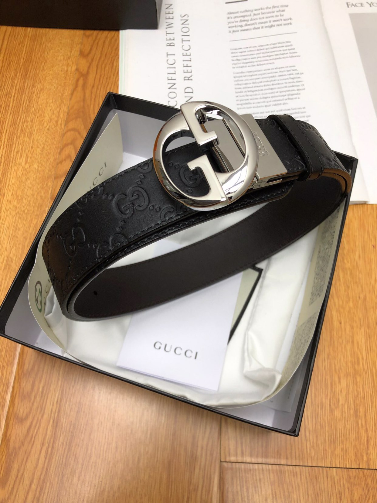 Gucci GG Marmont Reversible Belt Black, Women Belt
