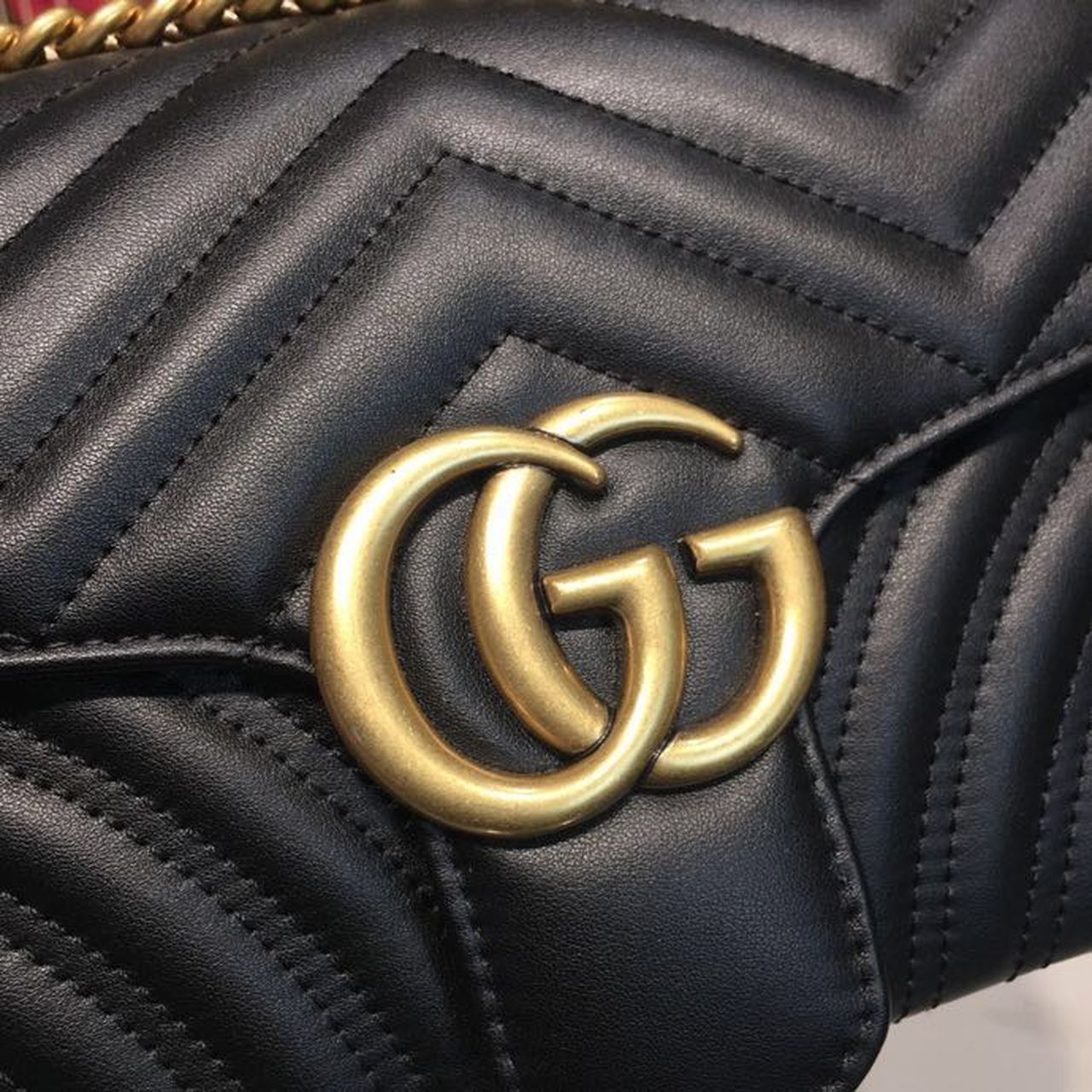 Gucci GG Marmont Small Matelassé Shoulder Bag Black For Women 10in/25cm 443497 DTDIT 1000
