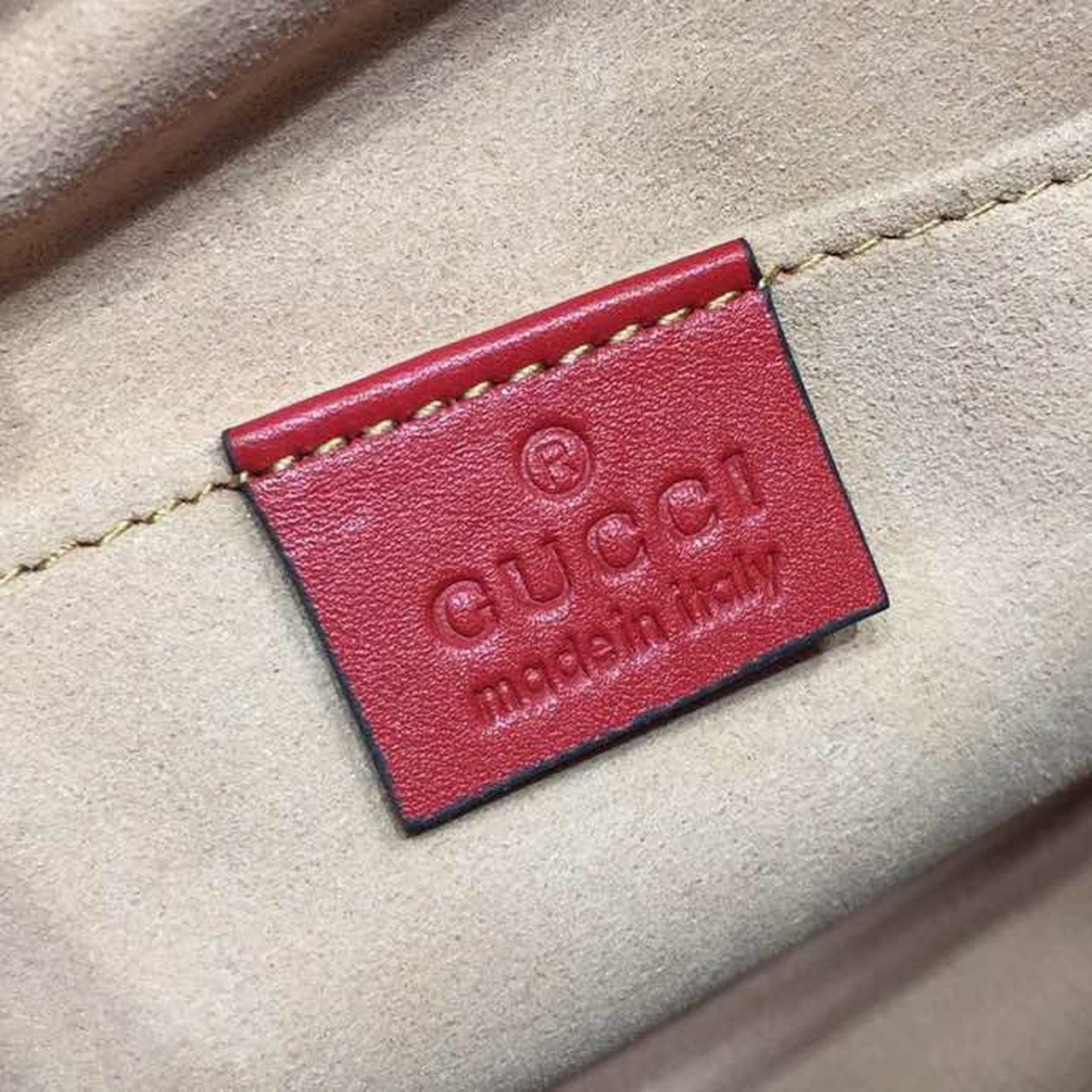 Gucci GG Marmont Small Matelassé Shoulder Bag Hibiscus Red Matelassé Chevron For Women 9.5in/24cm GG 447632 DTD1T 6433