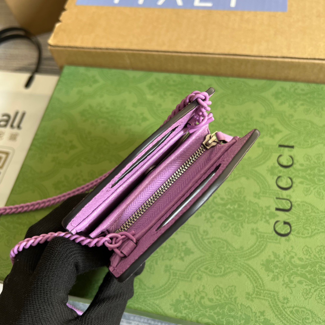 Gucci GG Marmont Top Handle Card Case Wallet Purple/Black/Green/ Blue For Women? 6.5 in/ 15.5 cm