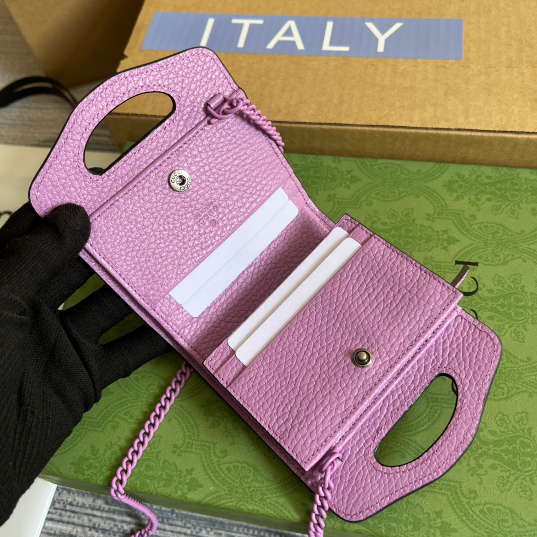 Gucci GG Marmont Top Handle Card Case Wallet Purple/Black/Green/ Blue For Women? 6.5 in/ 15.5 cm