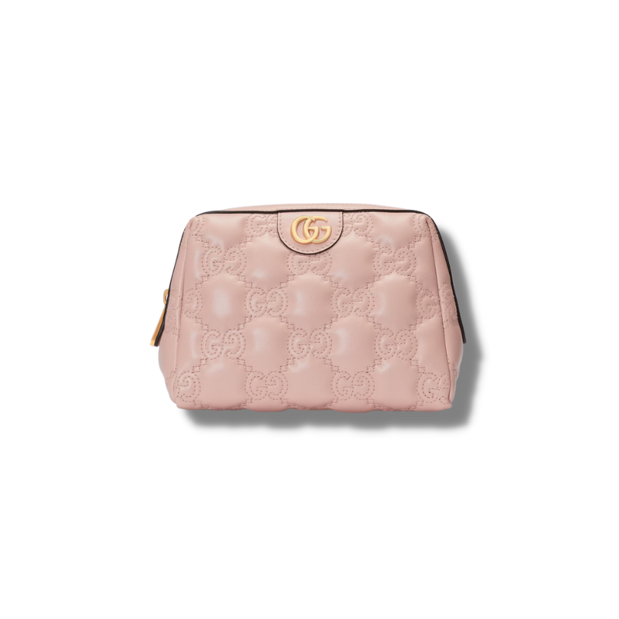 Gucci GG Matelassé beauty case for women Light Pink 6.3in/16cm – 26047 UM8IG 5909