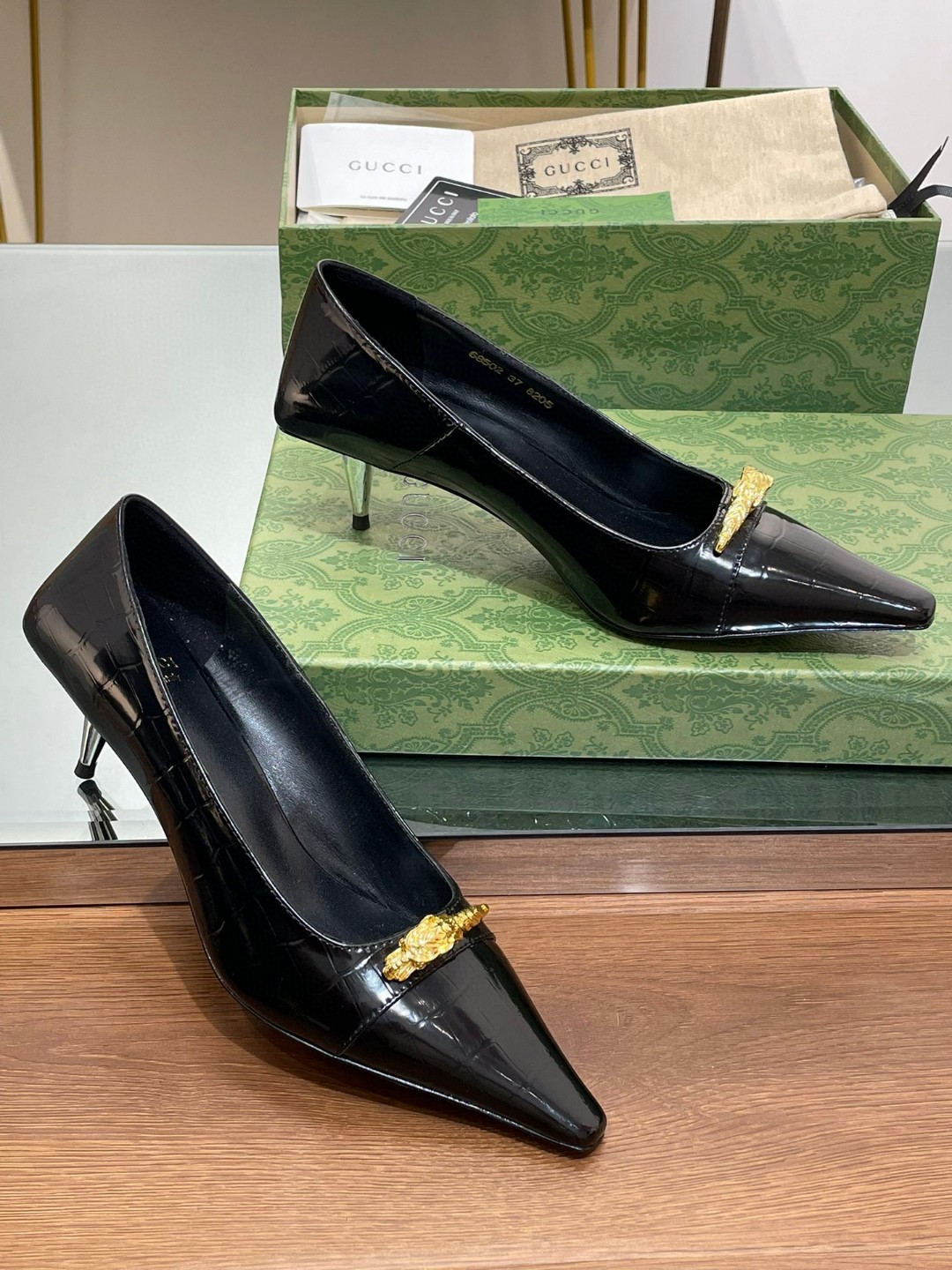 Gucci Gg Mid-Heel Pump Black For Women