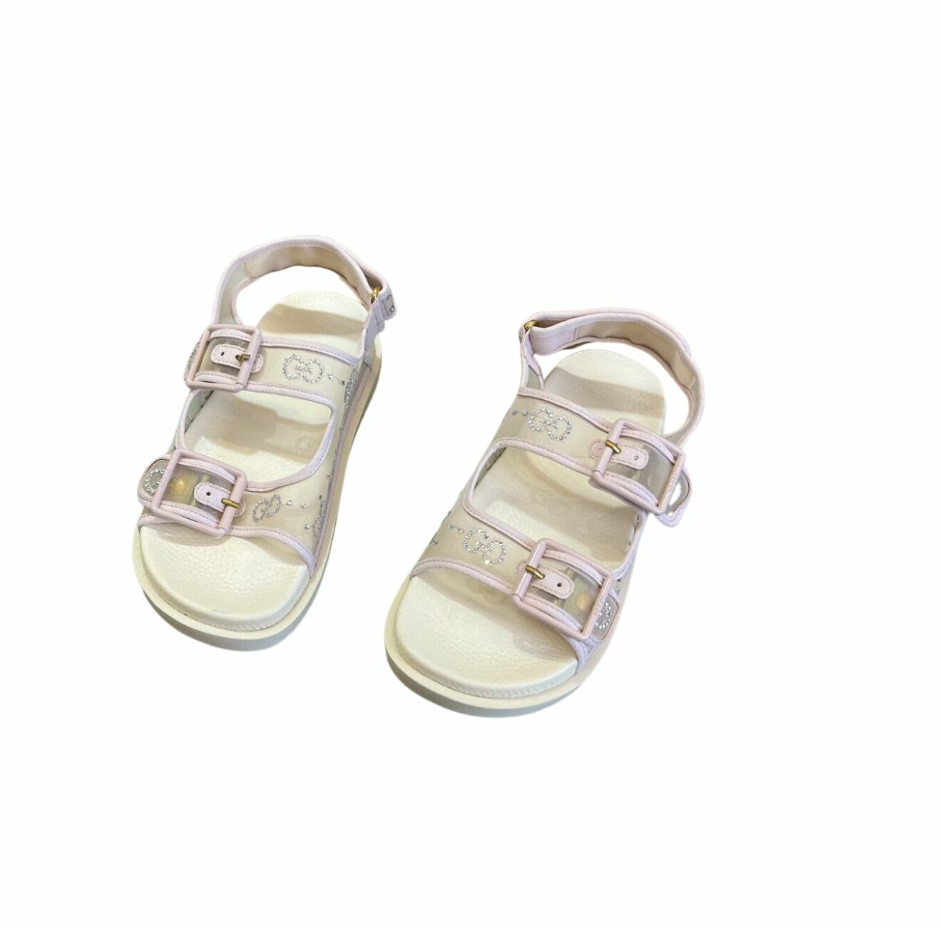 Gucci GG Sandal With Crystals White For Women