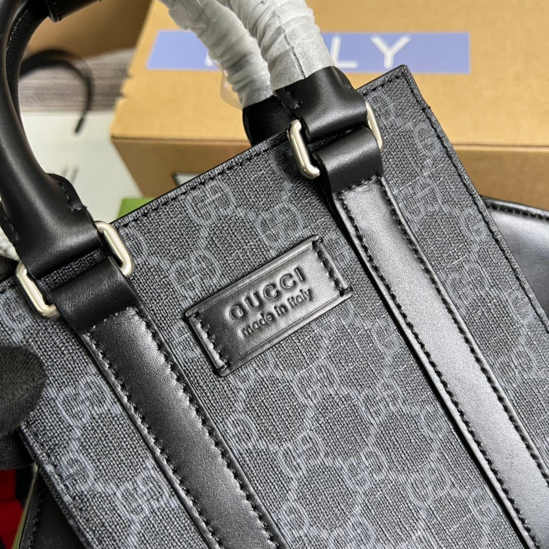 Gucci GG Supreme Mini Tote Bag Black GG Supreme Canvas For Women  7.9in/20cm GG 696010RLN 1095
