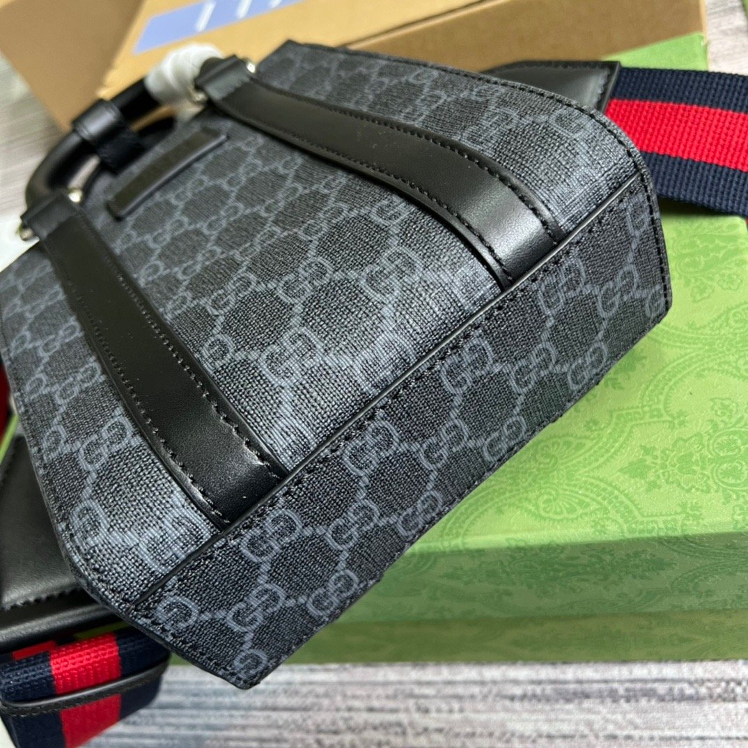 Gucci GG Supreme Mini Tote Bag Black GG Supreme Canvas For Women  7.9in/20cm GG 696010RLN 1095