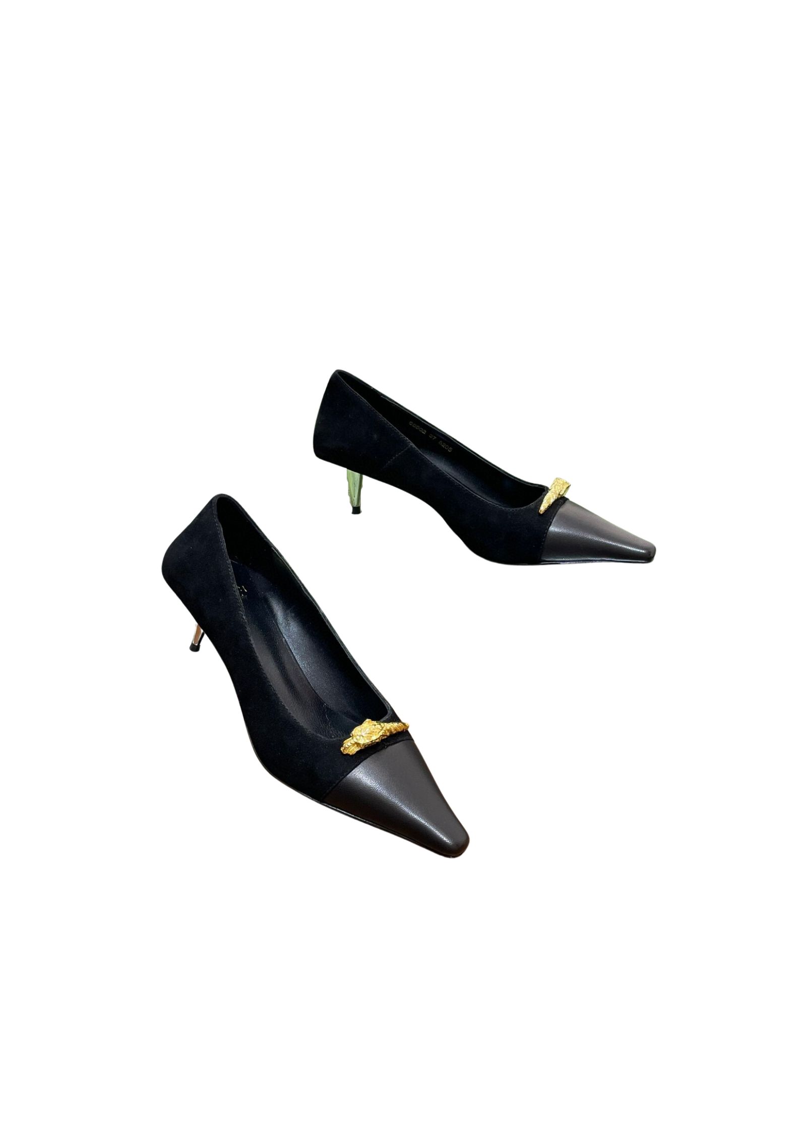 Gucci Gg Two-Tone Mid-Heel Pump Light Black And Black For Women
