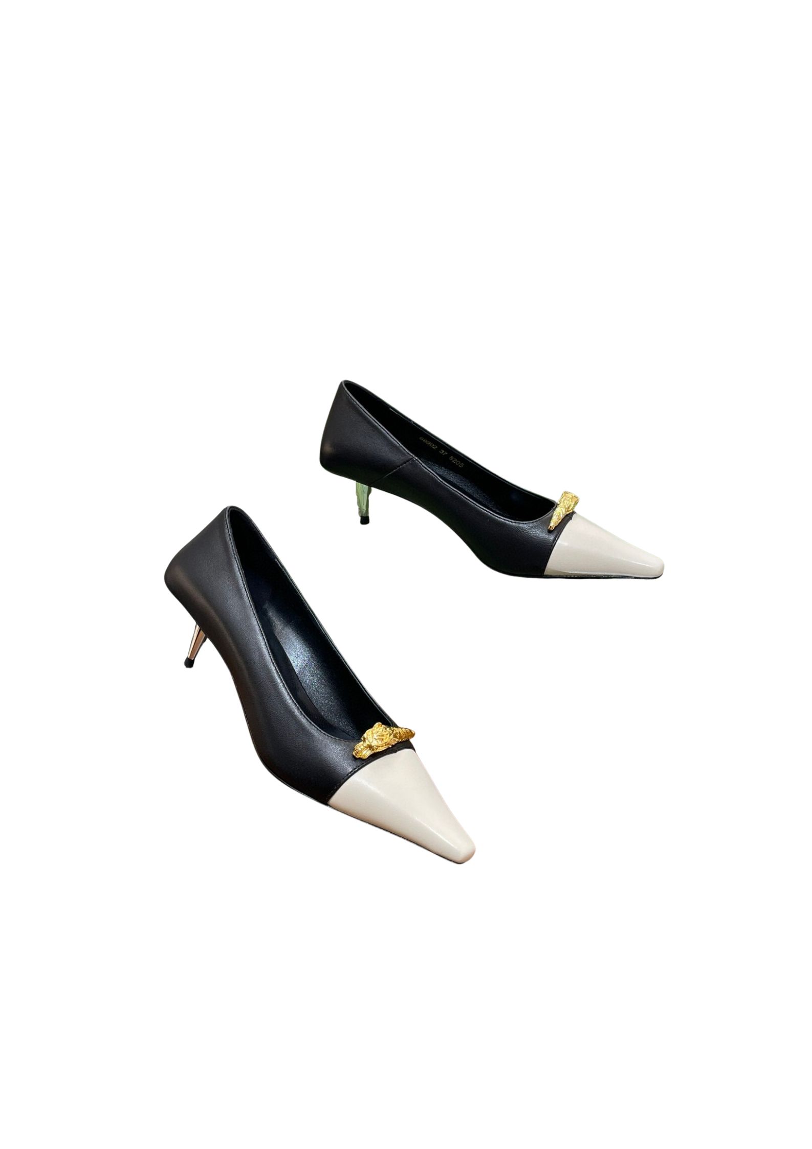 Gucci Gg Two-Tone Mid-Heel Pump White And Black For Women