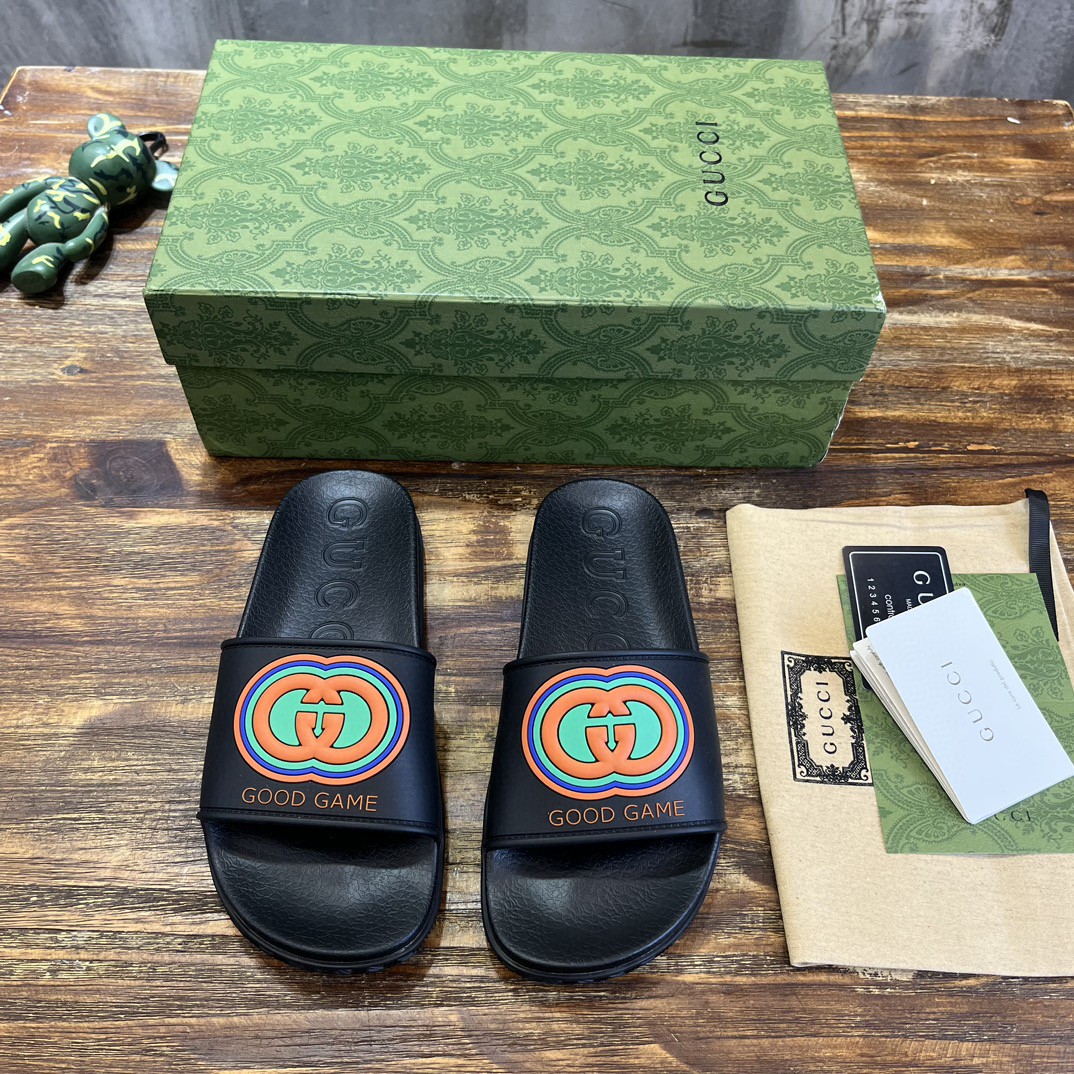 Gucci Good Game Slide Sandal Black For Men 722427 0R030 1000