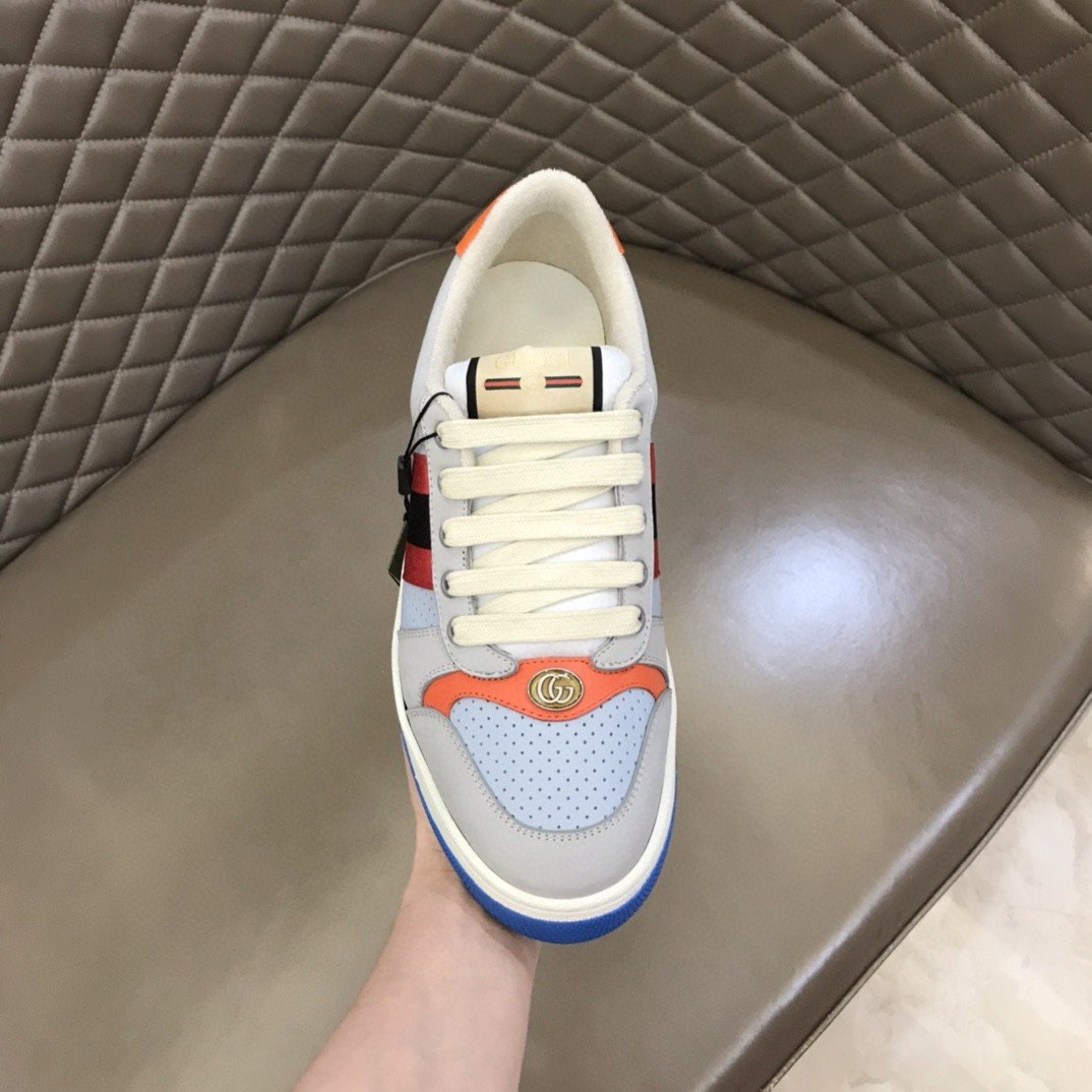 Gucci Gray Screener Sneakers For Women GG Shoes 708296 0YIA0