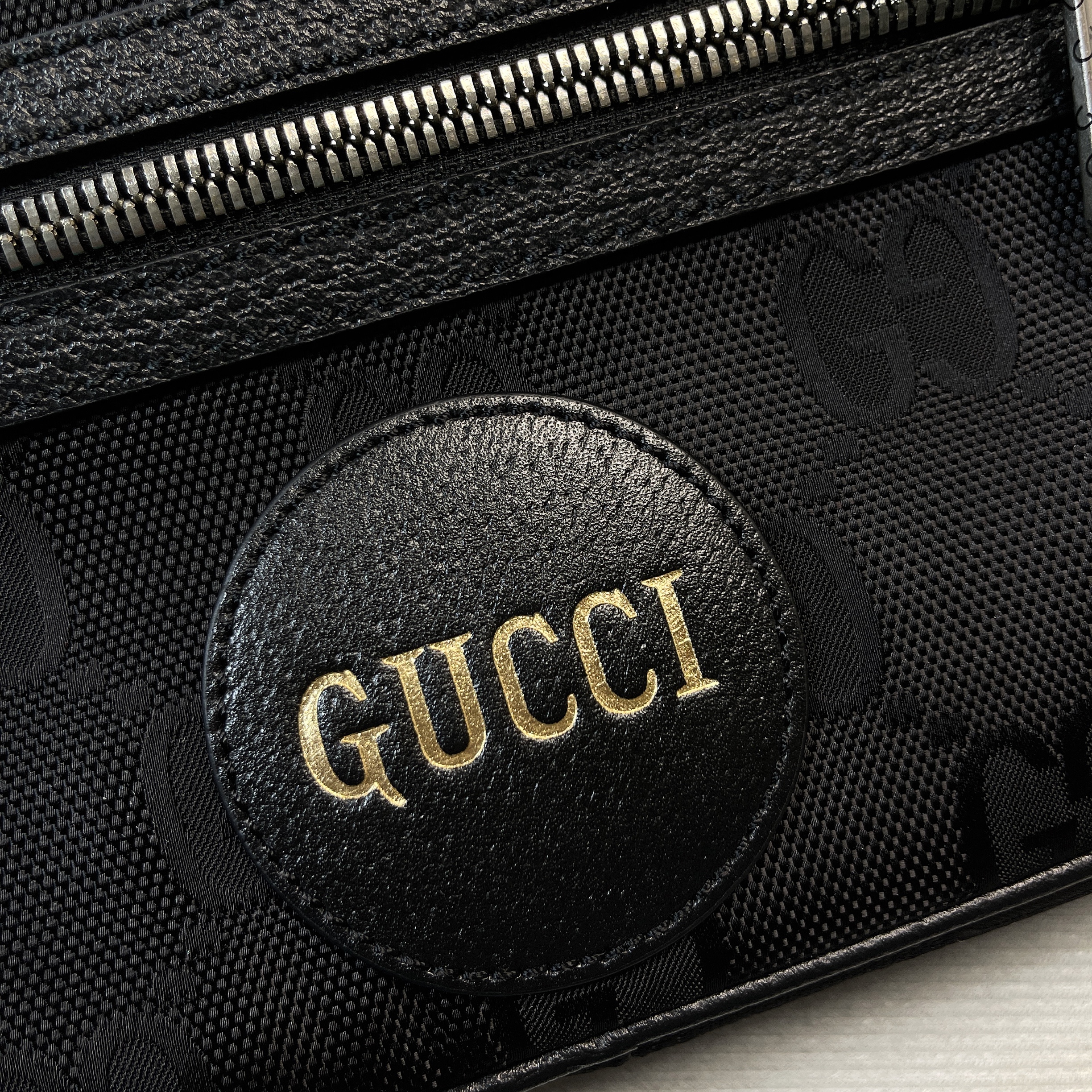 Gucci Gucci Off The Grid Belt Bag Black GG ECONYL® For Men  9.5in/24cm GG 631341HBN 1000
