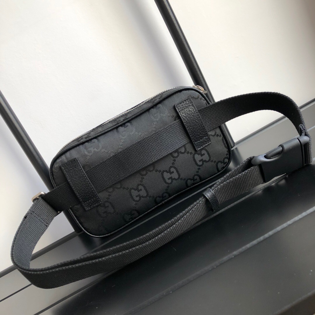 Gucci Gucci Off The Grid Belt Bag Black GG ECONYL® For Men  9.5in/24cm GG 631341HBN 1000
