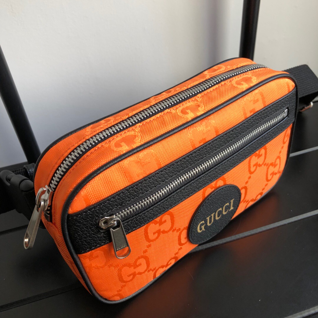 Gucci Gucci Off The Grid Belt Bag Orange GG ECONYL® For Men  9.5in/24cm GG 