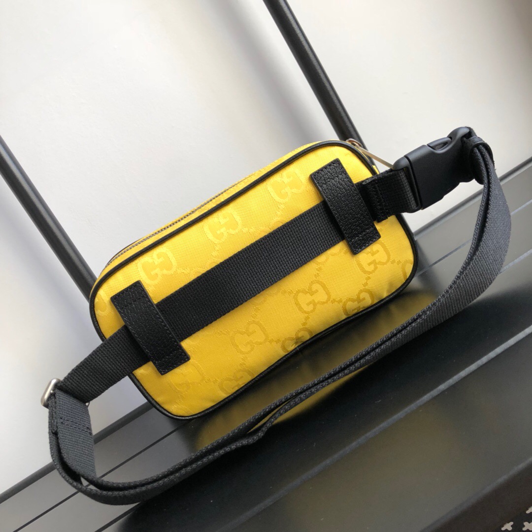Gucci Gucci Off The Grid Belt Bag Yellow GG ECONYL® For Men  9.5in/24cm GG
