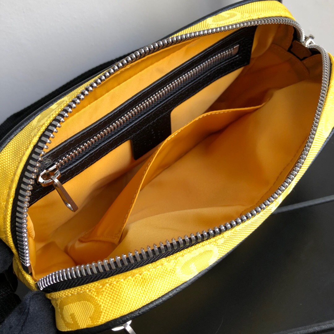 Gucci Gucci Off The Grid Belt Bag Yellow GG ECONYL® For Men  9.5in/24cm GG