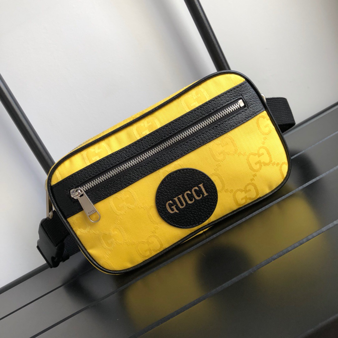 Gucci Gucci Off The Grid Belt Bag Yellow GG ECONYL® For Men  9.5in/24cm GG