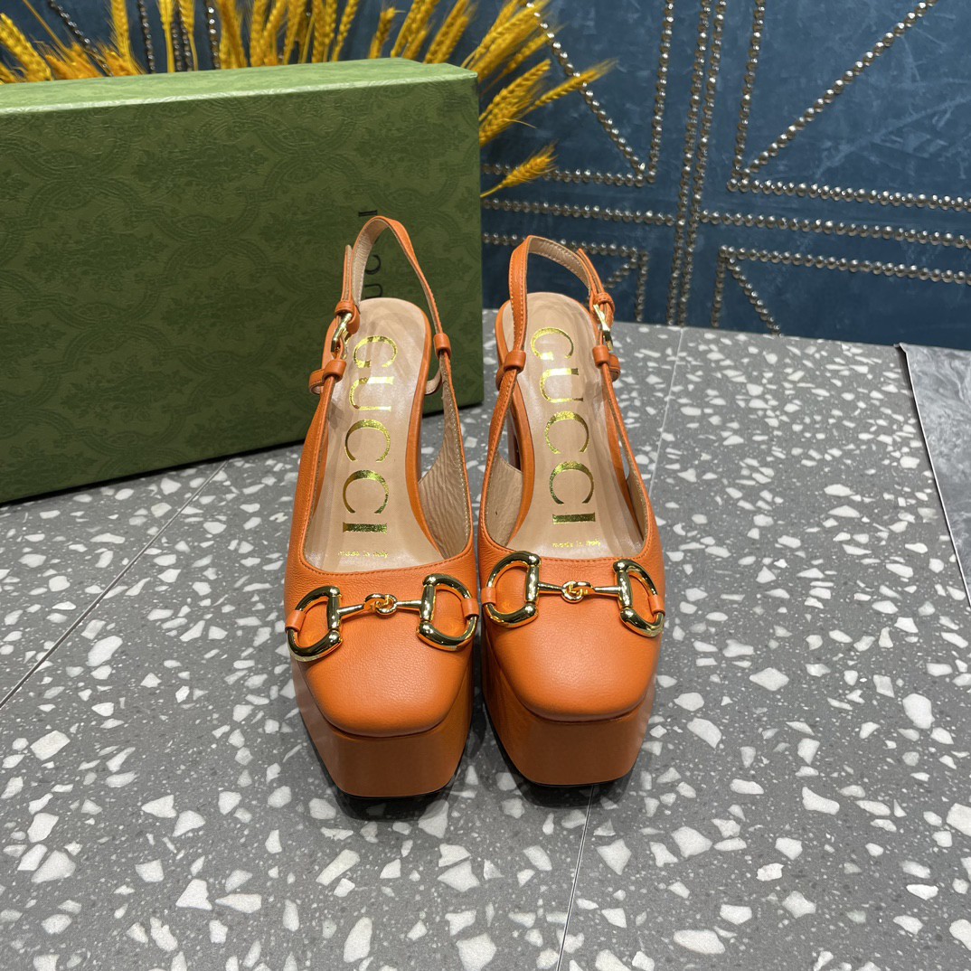 Gucci High Heel Pump Orange For Women
