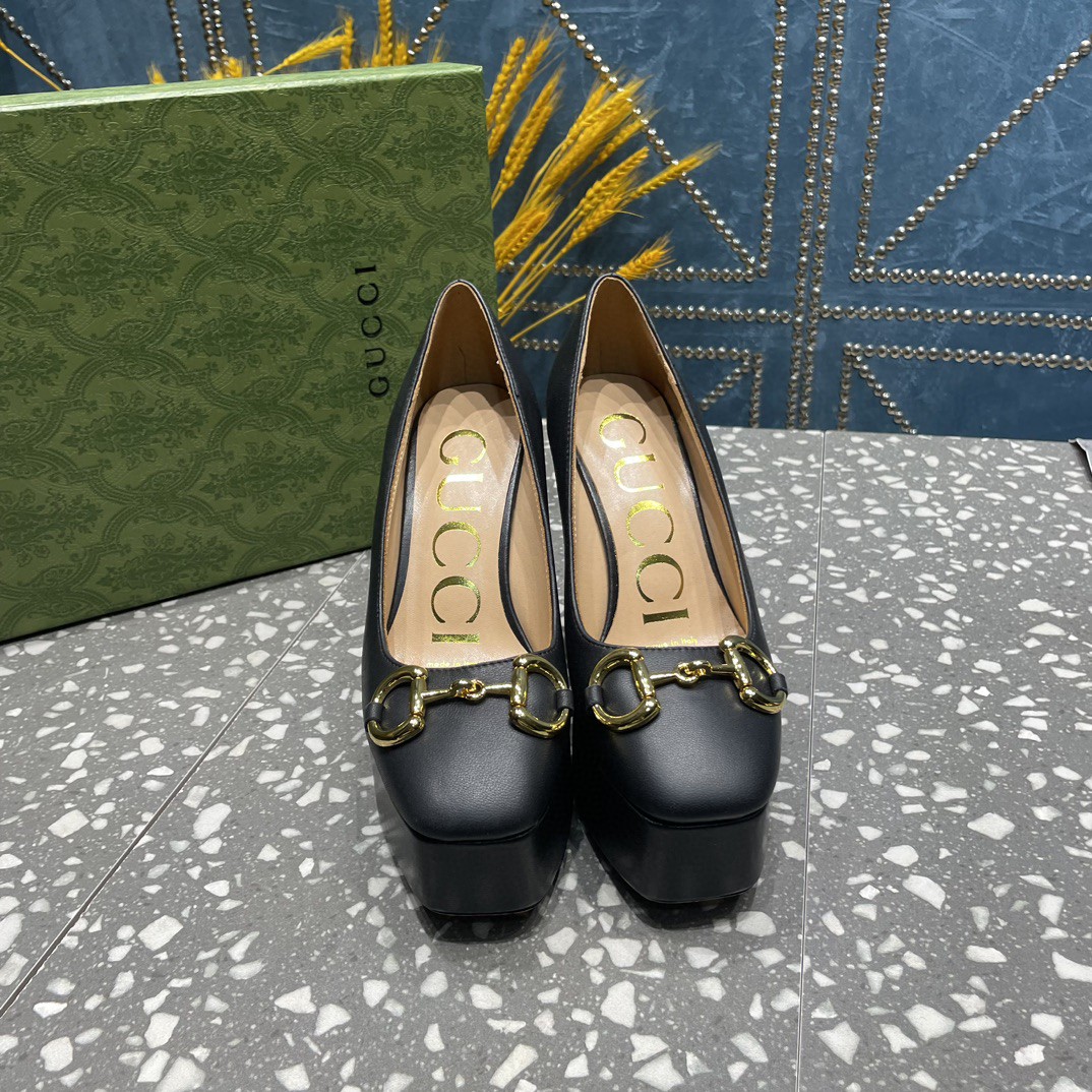 Gucci High Heel Pump With Horsebit Black For Women